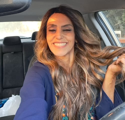 Customer photo review of פאה עם שביל לצד בליאז' חום שטני גלי