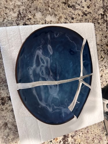 Customer photo review of Ocean Blue Porcelain Mug and Plate Set