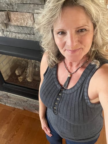 Customer photo review of Zen Rib Henley Tank (Ash Black)