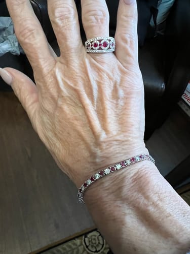 Customer photo review of 1.00-6.00 CT Round Cut Rubies & Diamonds - Color Stones Bracelet