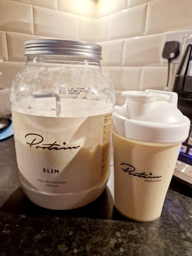 Customer photo review of Slim Meal Replacement | 34 Meals + Free Pink Shaker