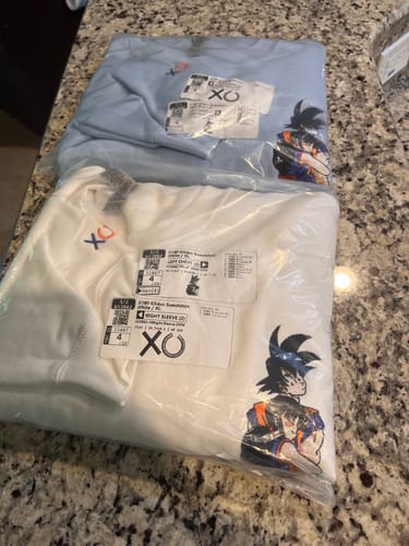 Customer photo review of Custom Embroidered Sweatshirts For Couples, Custom Matching Couple Hoodies, Chichi Hug Goku Cartoon Couples Embroidered Matching Sweater