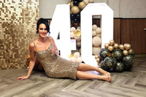 Customer photo review of RENT Nadine Merabi Nina Gold Dress (RRP £315)