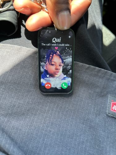 Customer photo review of The Call I Wish I Could Take Memorial Sympathy Gift Remembrance Keepsake Photo Personalized Acrylic Keychain