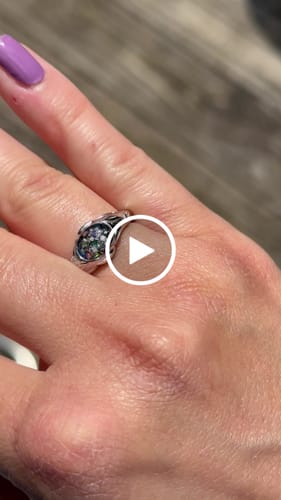 Customer video review of Leaf Cremation Ring with Opal
