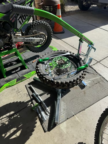 Customer photo review of Rabaconda Dirt Bike Tire Changer