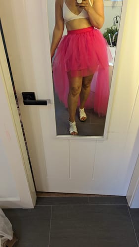Customer photo review of High Waist Tulle Hi-Low Hem Tutu Skirt