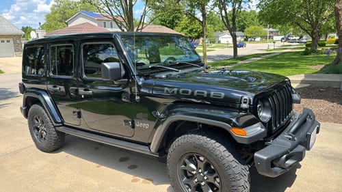 Customer photo review of MOAB hood decal set w/ outline fits 2019 Jeep Wrangler