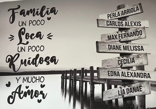 Customer photo review of Lienzo personalizado Familia "Amor"