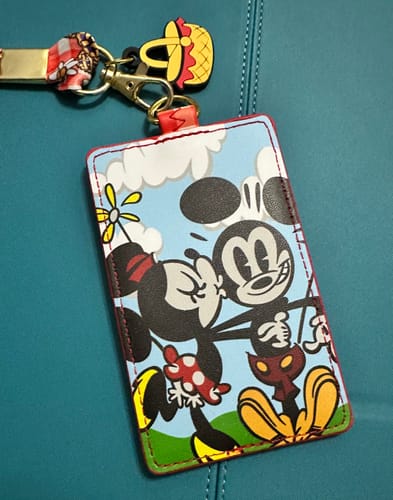 Customer photo review of Loungefly Disney Mickey and Friends Picnic Lanyard with Card Holder
