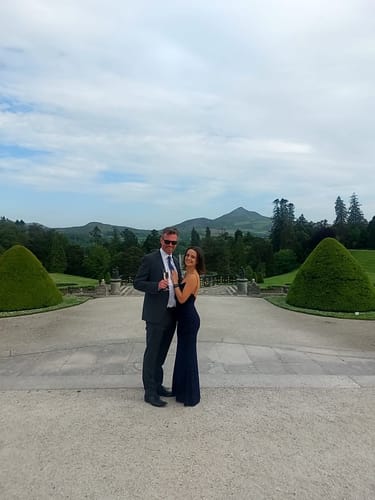 Customer photo review of RNWY Maxi Slip Dress In Navy Leopard
