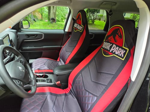 Customer photo review of Luxury Jurassic Park Car Seat Covers 094201