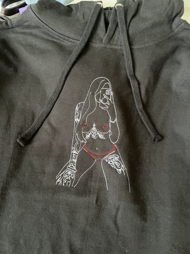 Customer photo review of Custom Embroidered Spicy Sweatshirt