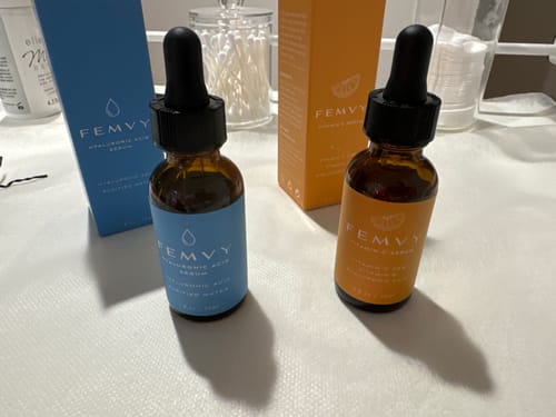 Customer photo review of Serum Pack: Vitamin C & Hyaluronic Acid