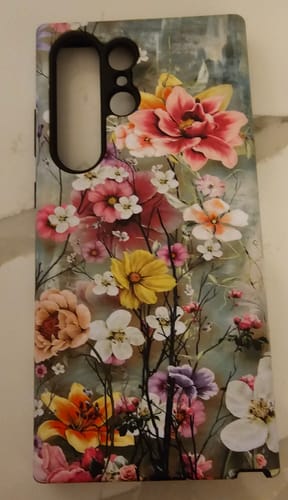 Customer photo review of Tropical Paradise Painted Flowers Phone Case