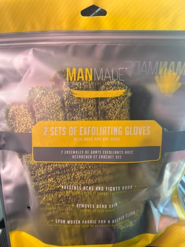 Customer photo review of Man Made Exfoliating Gloves