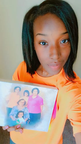 Customer photo review of Personalized Watercolor Memorial Portrait