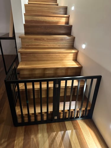 Customer photo review of Pawz Wooden Pet Gate