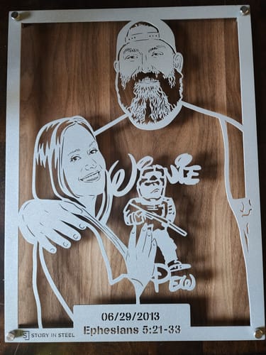 Customer photo review of Custom Metal Portrait