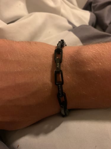 Customer photo review of Custom Stainless Steel Link Bracelet for Men