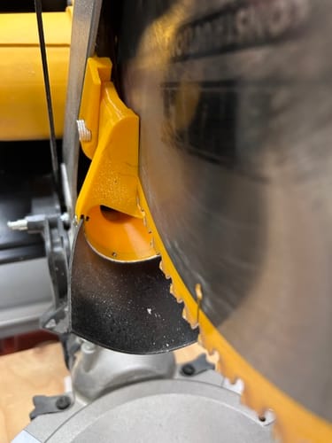 Customer photo review of Dewalt DW715/716 12" Non-Sliding Miter Saw Dust Collection