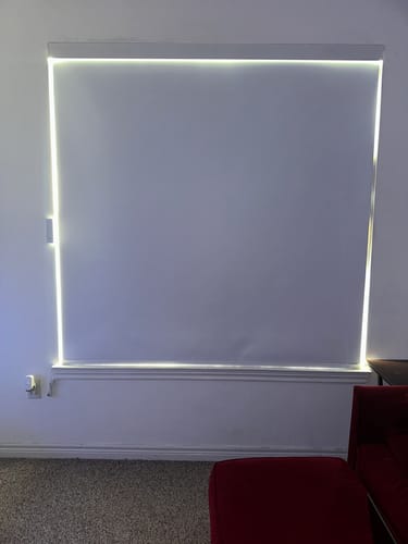Customer photo review of SmartWings Motorized Roller Shades 100% Blackout Vinyl