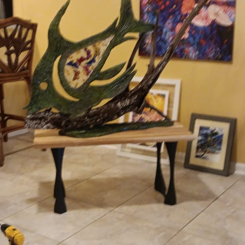 Customer photo review of Table Base 331-P1 Python 28H Modern Metal Furniture Legs