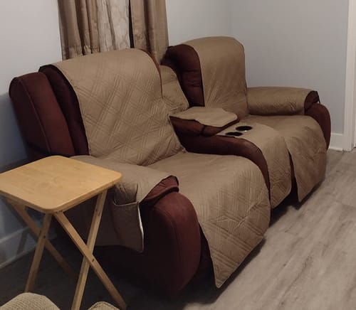 Customer photo review of 100% Waterproof Recliner Couch Covers with Console(2&3 Seater)
