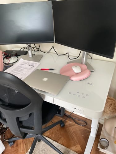 Customer photo review of Smart Desk Height Adjustable (Glass Top)