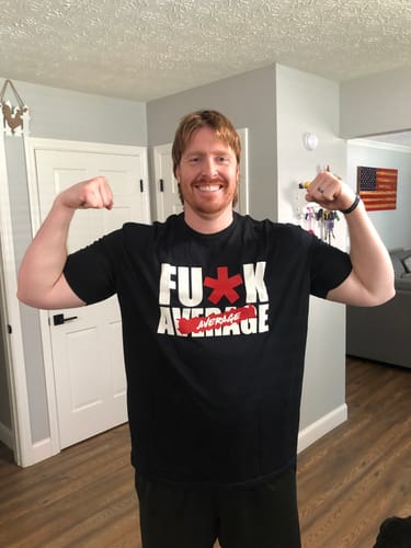 Customer photo review of Fu*k Average Tee Shirt