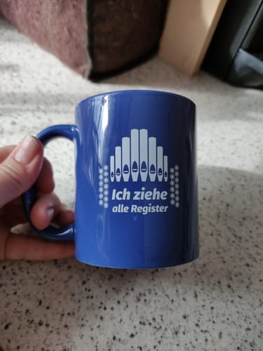 Customer photo review of Lustige Organisten ziehen alle Register Tasse
