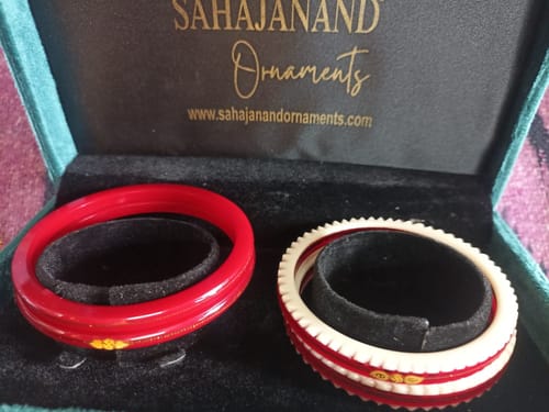 Customer photo review of “22k Hallmark Red Divya Shringar Bangle” (2 pis)