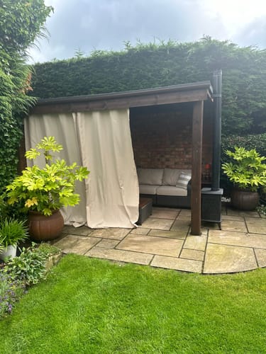 Customer photo review of Water Resistant Outdoor Eyelet Curtain