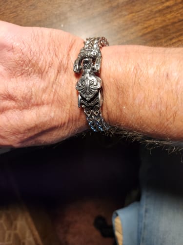 Customer photo review of Fenrir - The Great Wolf - Stainless Steel Bracelet