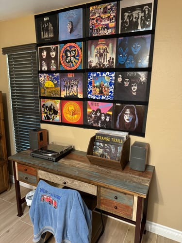 Customer photo review of 12" Vinyl Record Display Frame - LP Wall Storage