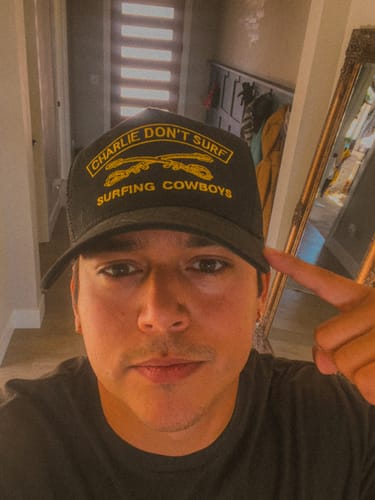 Customer photo review of Men's Gold Hoop Earrings in 14K Gold - 15mm