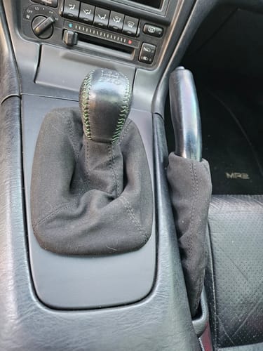 Customer photo review of Leather/Alcantara/Carbon E-Brake Boot