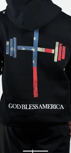 Customer photo review of God Bless America Hoodie
