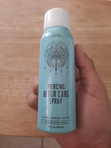 Customer photo review of Piercing Aftercare Spray - Soothes & Cleanses All Piercing Types - 4oz