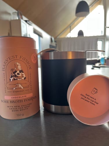 Customer photo review of Chocolate Bone Broth Powder