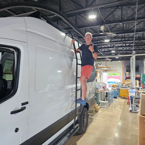 Customer photo review of Transit Trail Side Mount Ladder - High Roof
