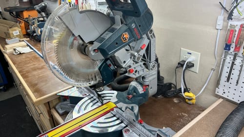 Customer photo review of Bosch Axial Glide Miter Saw Dust Chute (Gen II)