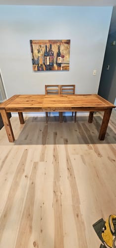 Customer photo review of Breadboard Farmhouse Extendable Dining Table
