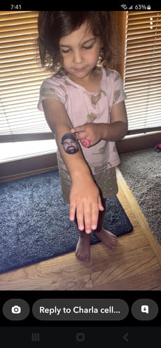 Customer photo review of Custom Photo Face Temporary Tattoo