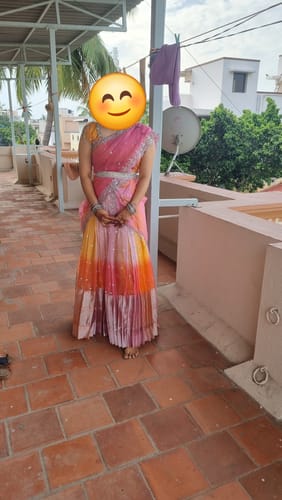 Customer photo review of Pink and Honey Yellow Lehenga Set( FW )