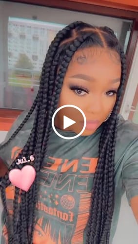 Customer video review of Knotless Jumbo Box / Large Box HD Lace Full Hand-tied Braided Wig 36 Inches 24 & 47 Strands