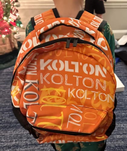 Customer photo review of Personalized Custom Name Backpack - Gifts For Family