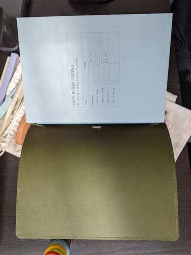 Customer photo review of Refillable Notebook Folio - Olive Green