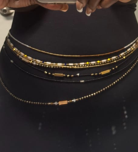 Customer photo review of Extended Length 60 Inch Black Utopia Tie On Waist Beads