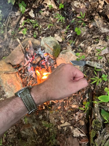 Customer photo review of Horween Leather and Canvas Strap